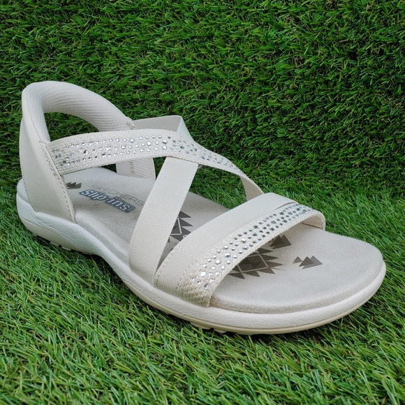 Skechers Shoes - Skechers Reggae Slim Summer Sparkle SIZE 7 Women's Slip-ins Sandals Natural